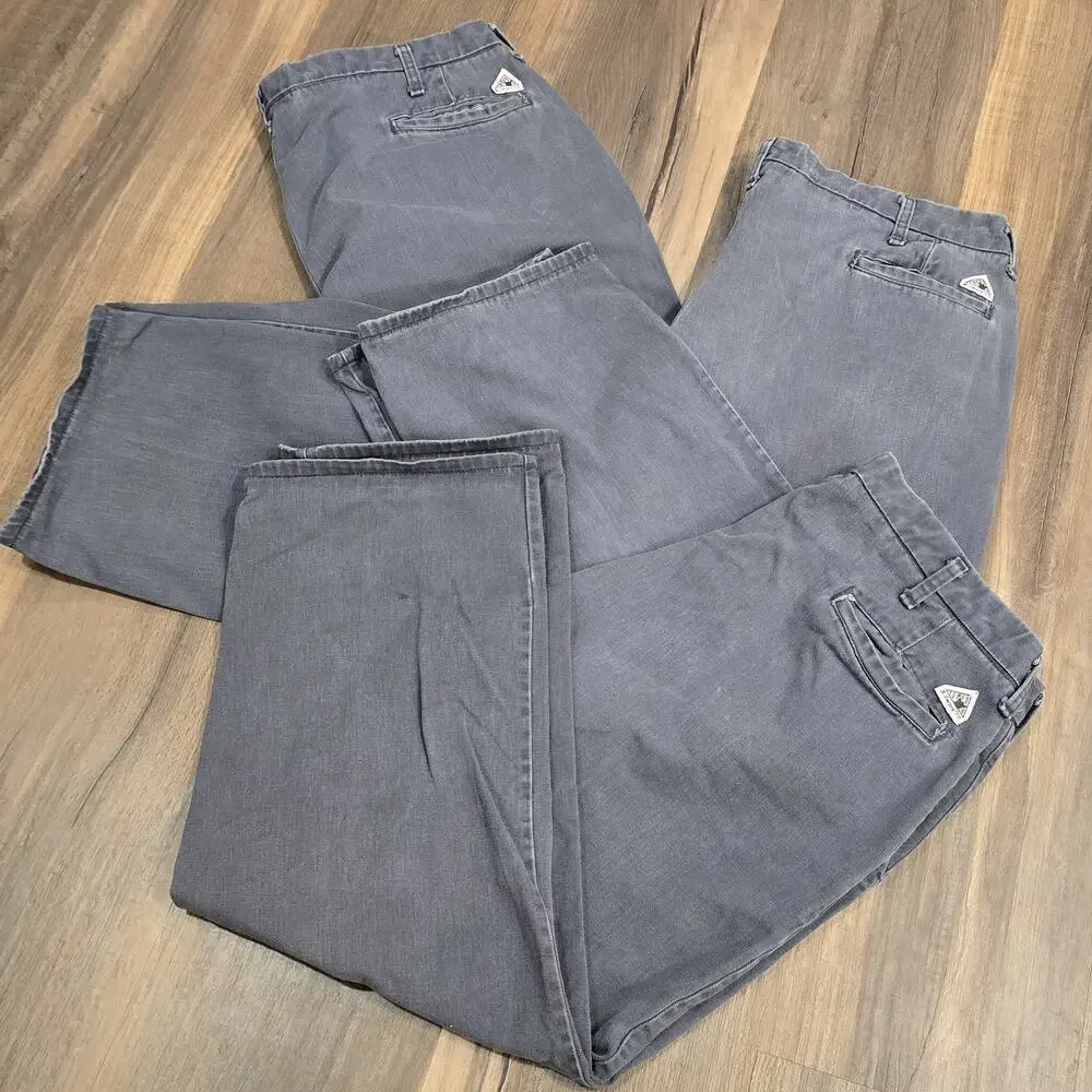 3 Bulwark Protective Apparel Gray Cargo Work Pants Mens Flame Resistant Lot 40*